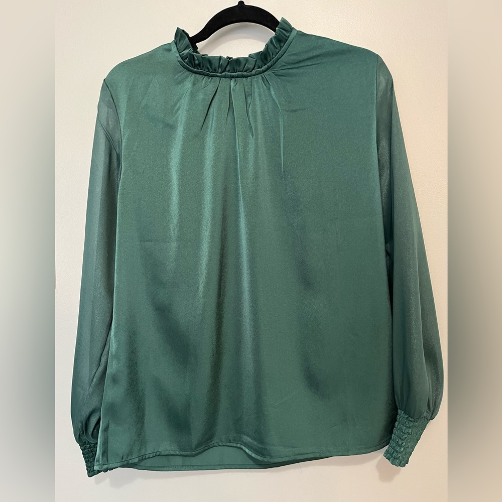 Elegant Green sheer sleeve top